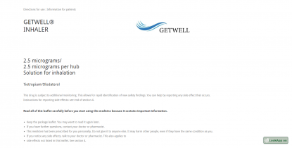 Bild einer Webseite mit einem Button für LookApp auf der rechten unteren Seite